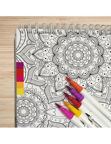 Kit Mandala: quaderno e 24 pennarelli a doppia...