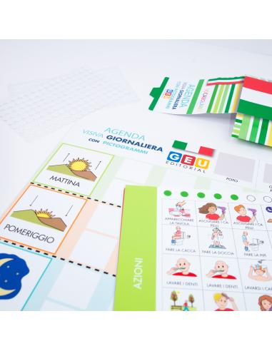 Agenda Visiva con 140 Pittogrammi e Velcro Adesivo