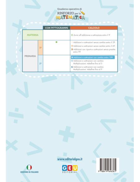 Quaderno operativo di rinforzo per la matematica Calcolo 4